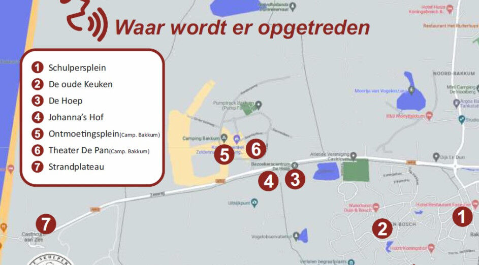 Kaart: waar wordt er opgetreden